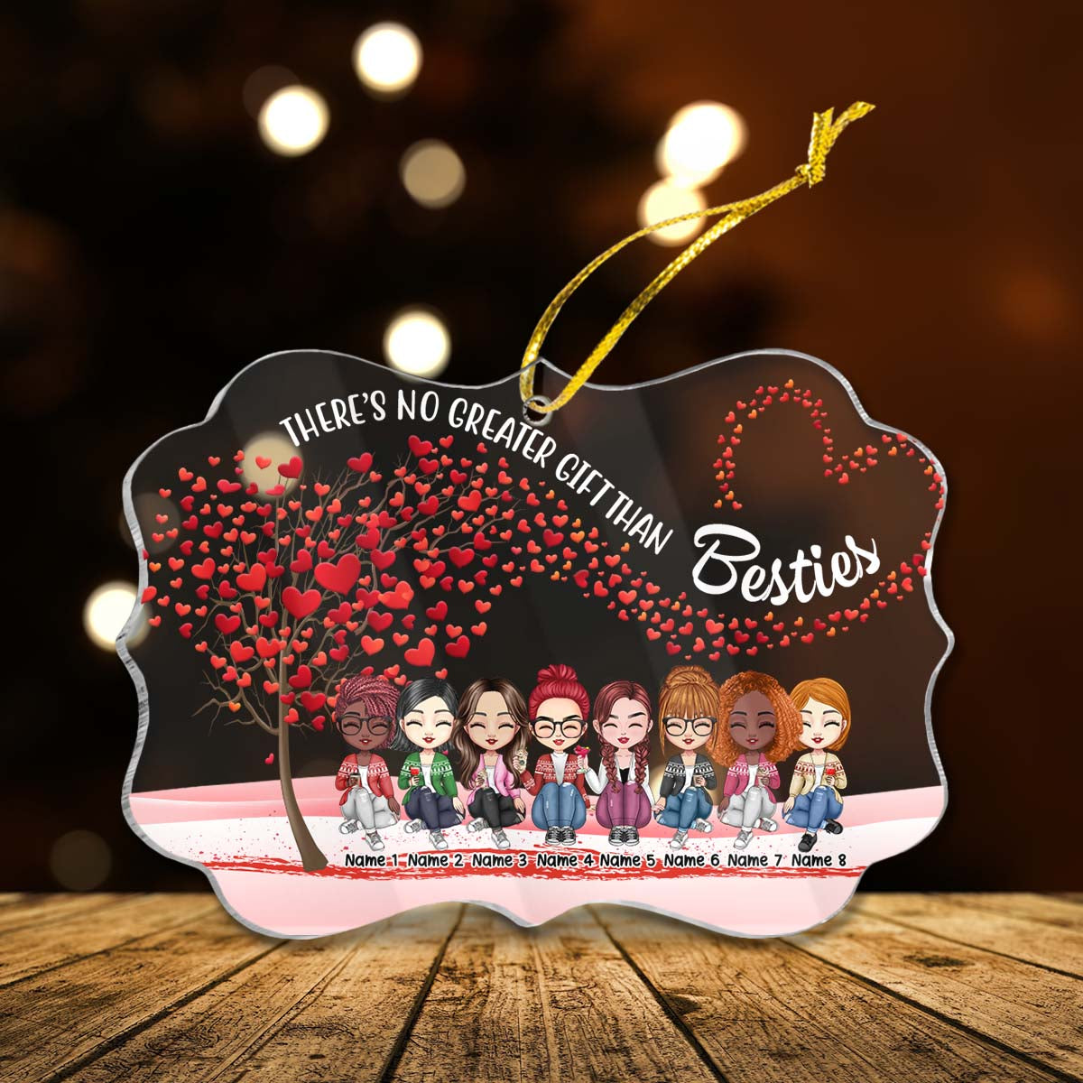 There's No Greater Gift Than Besties Personalized Custom Name Acrylic Ornaments - Christmas Gift