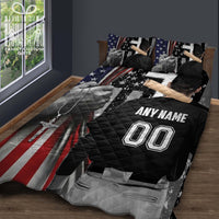 Thumbnail for Custom Quilt Sets Baseball Player Christian American Flag Cross Premium Quilt Bedding for Men Women