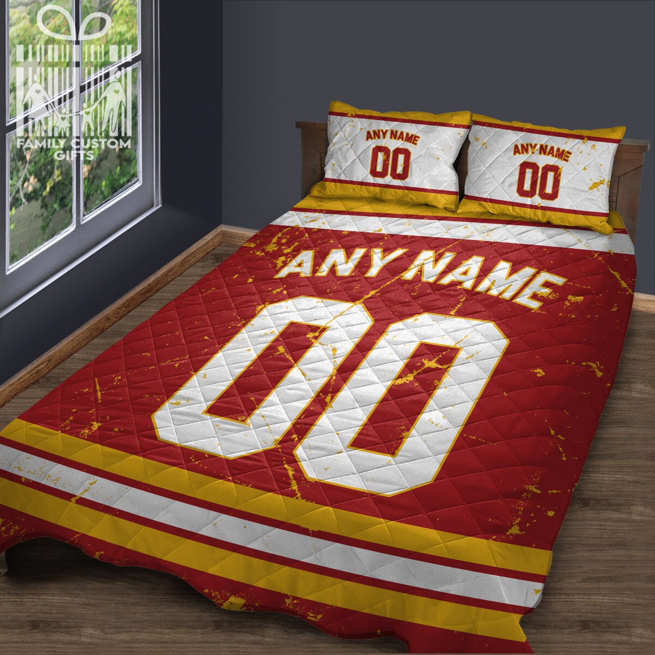 Custom Quilt Sets Calgary Jersey Personalized Ice hockey Premium Quilt Bedding for Men Women