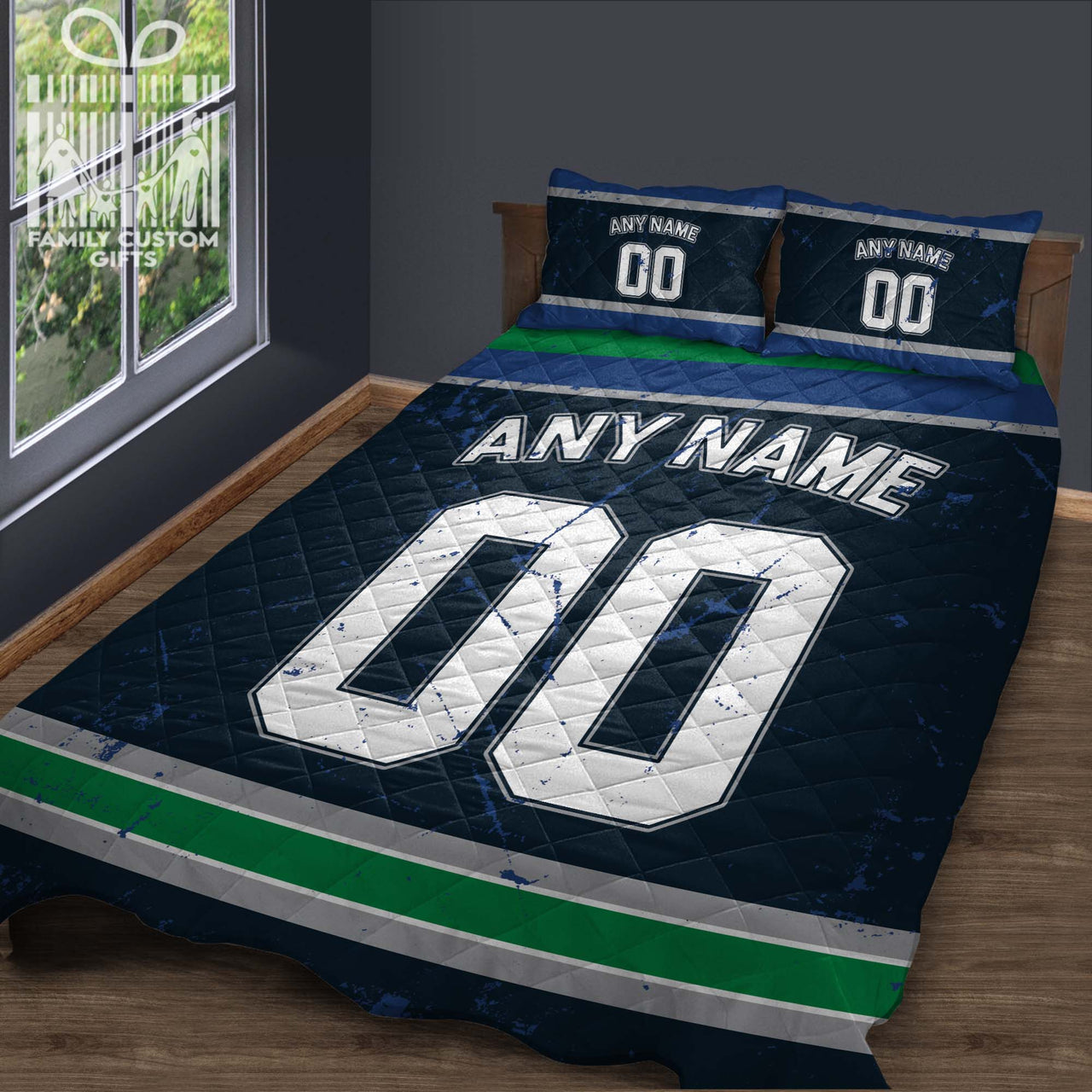 Custom Quilt Sets Vancouver Jersey Personalized Ice hockey Premium Quilt Bedding for Men Women