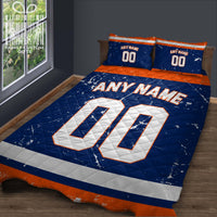 Thumbnail for Custom Quilt Sets New York Jersey Personalized Ice hockey Premium Quilt Bedding for Men Women