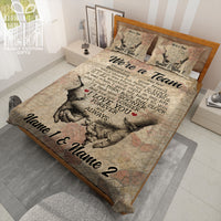 Thumbnail for Custom Quilt Sets for Couple We're A Team Personalized Quilt Bedding - Couples Gift, Anniversary Gift