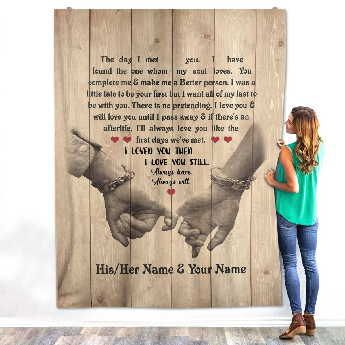 Personalized Custom Blanket The Day I Met You Fleece Blanket Gift For Couple Man Woman Wife Husband Valentine day