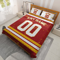 Thumbnail for Custom Quilt Sets Calgary Jersey Personalized Ice hockey Premium Quilt Bedding for Men Women
