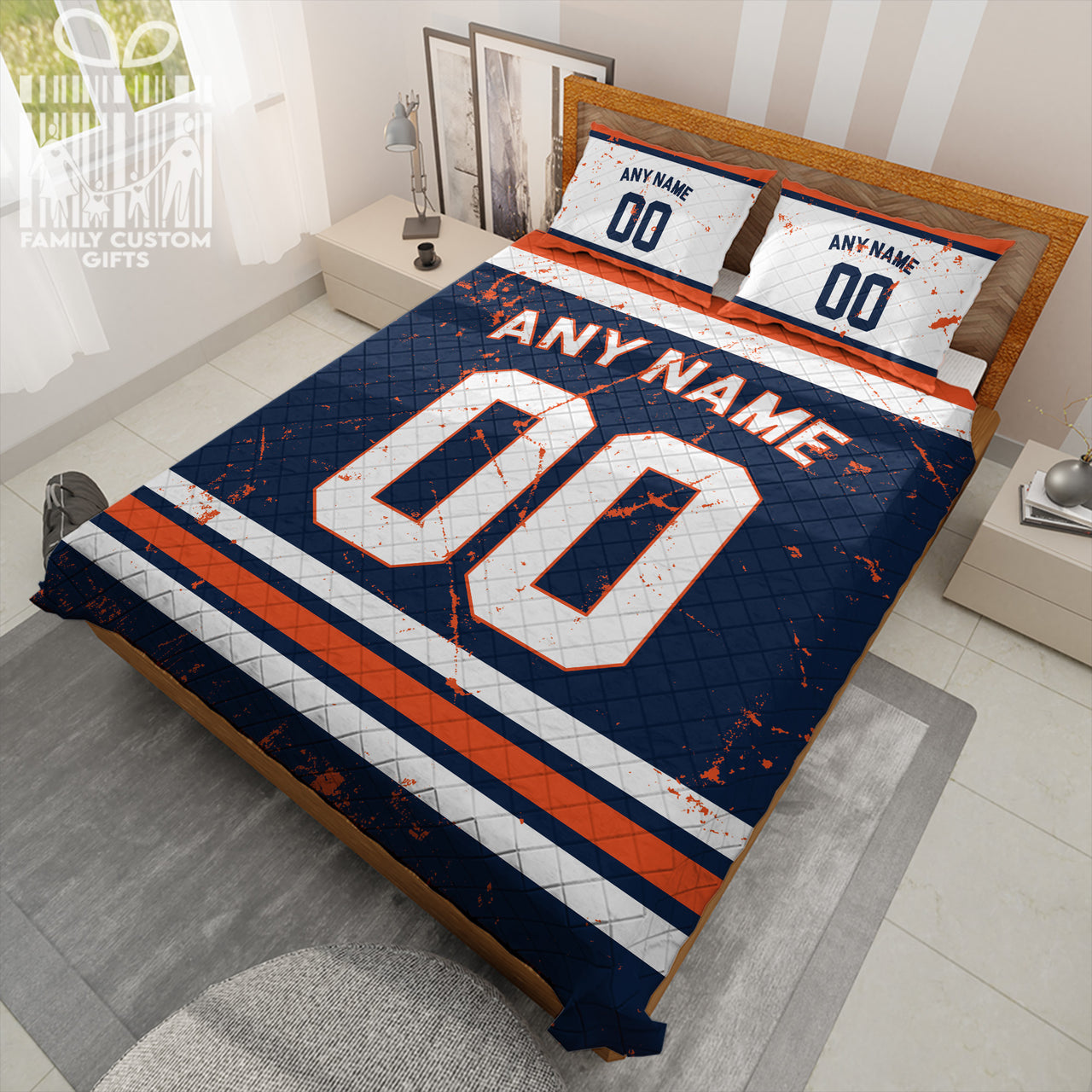 Custom Quilt Sets Edmonton Jersey Personalized Ice hockey Premium Quilt Bedding for Men Women