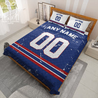 Thumbnail for Custom Quilt Sets New York Jersey Personalized Football Premium Quilt Bedding for Men Women