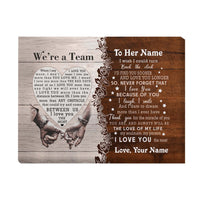 Thumbnail for Couple Custom Canvas Art We're A Team When I Say I Love You More Personalized Wall Art for Couple