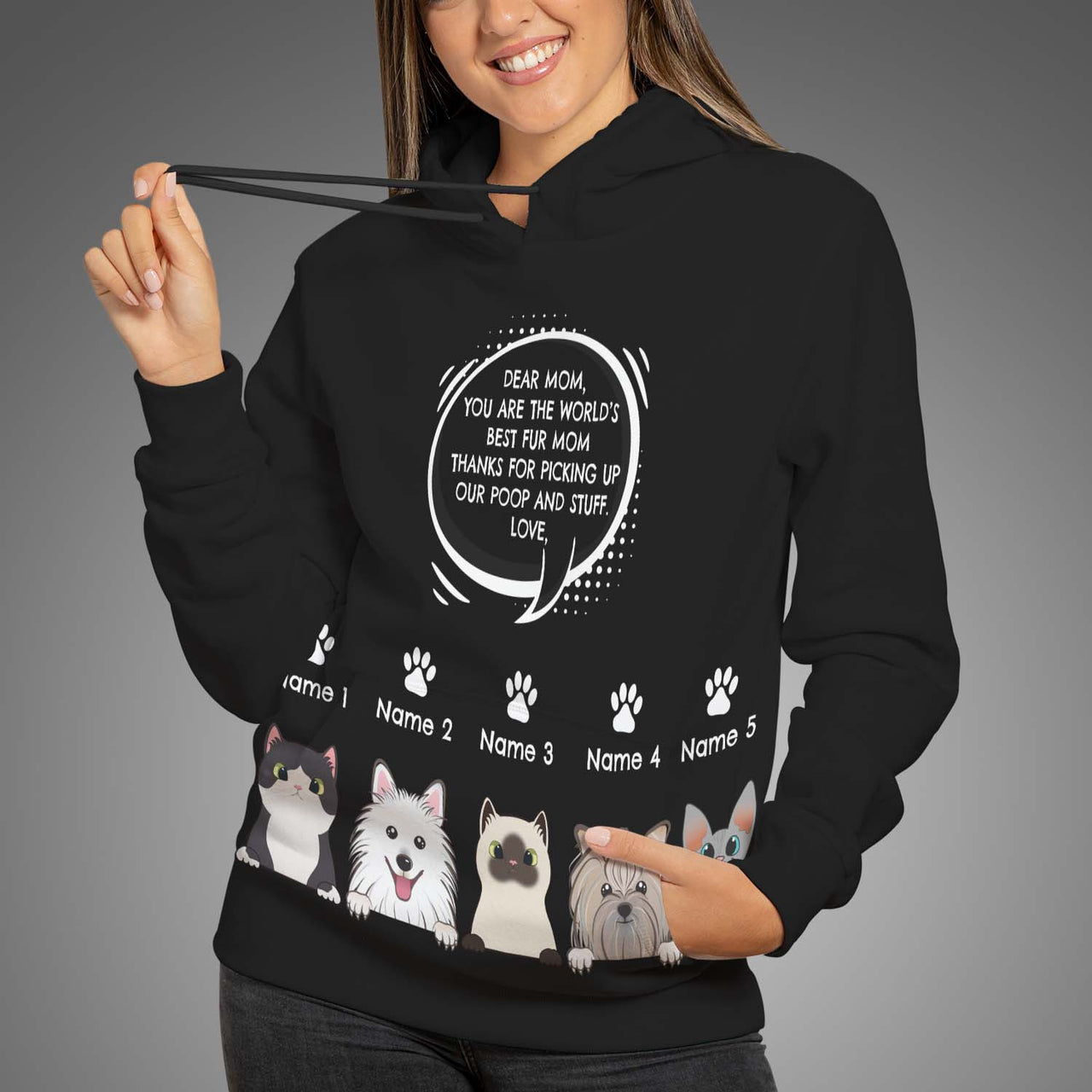 Dear Cat Mom And Cat Dad Personalized Hoodie 3D All Over Printed Shirt - Birthday, Loving Gift For Cat Lover Cat Owner Cat Mom Cat Dad Dog Mom Dog Dad
