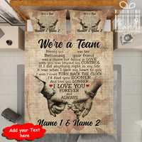 Thumbnail for Custom Quilt Sets for Couple We're A Team Personalized Quilt Bedding - Couples Gift, Anniversary Gift