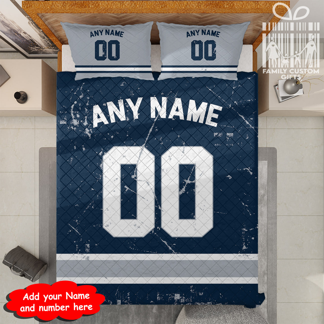 Custom Quilt Sets Dallas Jersey Personalized Football Premium Quilt Bedding for Men Women