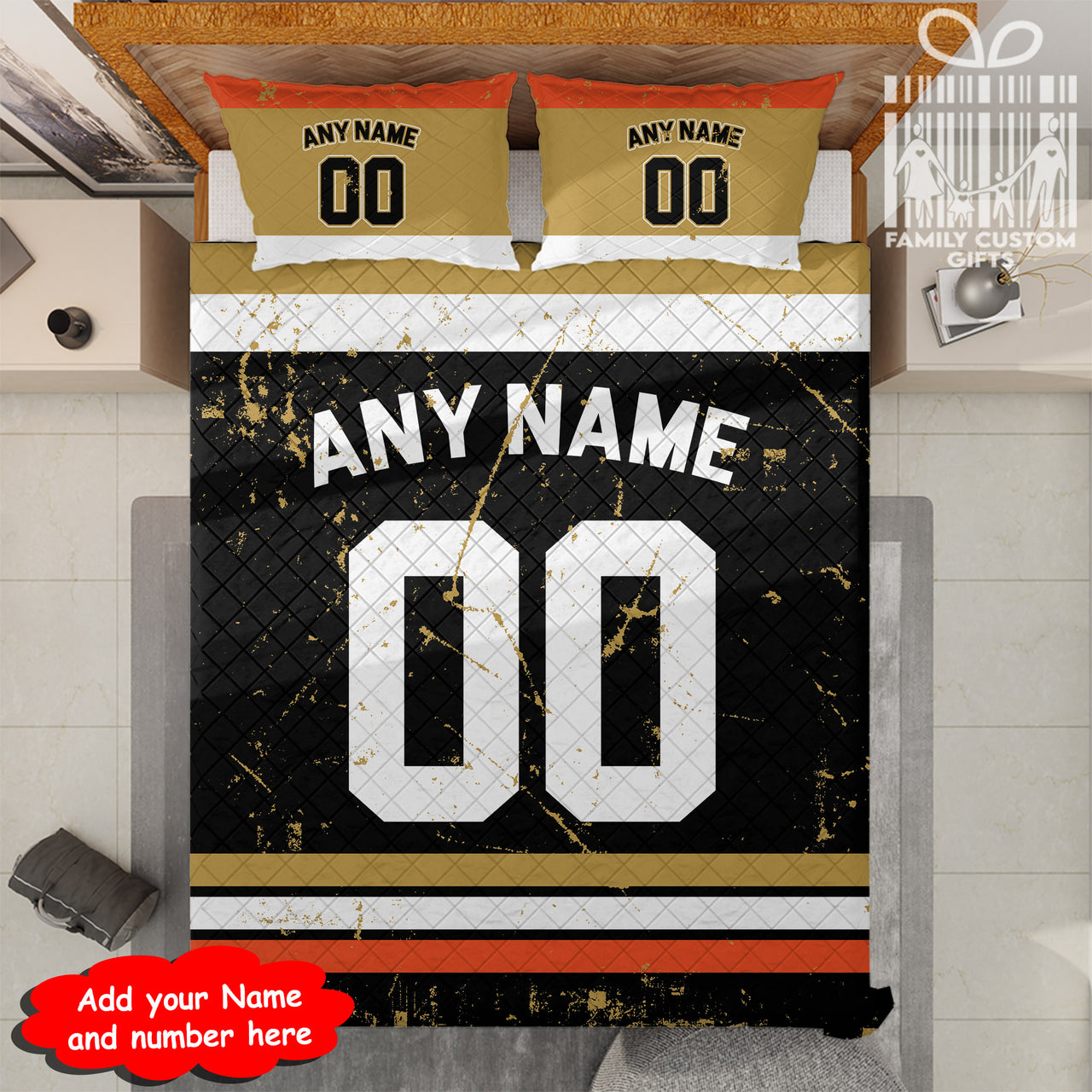 Custom Quilt Sets Anaheim Jersey Personalized Ice hockey Premium Quilt Bedding for Men Women