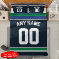 Thumbnail for Custom Quilt Sets Vancouver Jersey Personalized Ice hockey Premium Quilt Bedding for Men Women