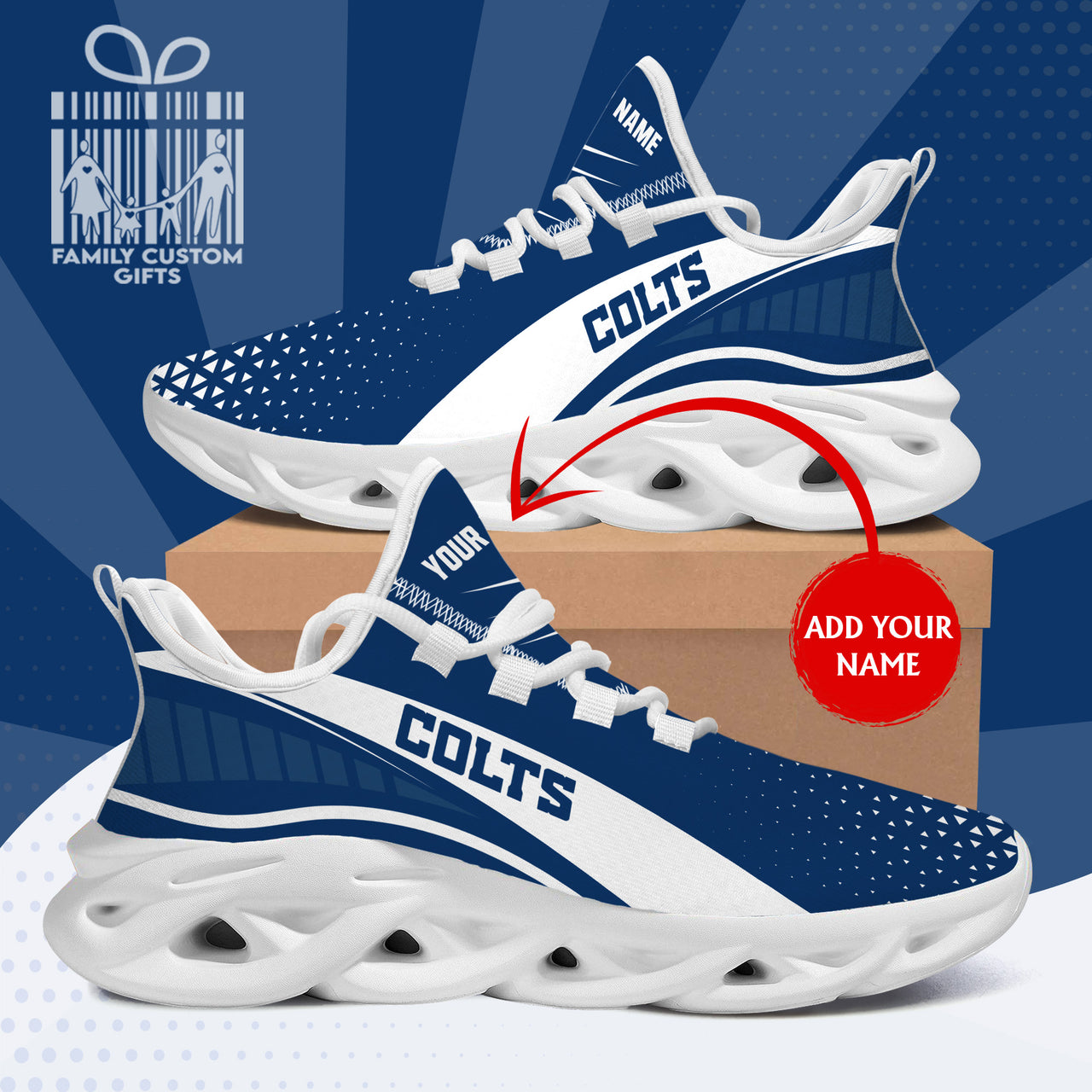 Indianapolis Colts Custom Personalized Max Soul Sneakers Running Sport Shoes for Men Women