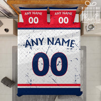 Thumbnail for Custom Quilt Sets Columbus Jersey Personalized Ice hockey Premium Quilt Bedding for Men Women