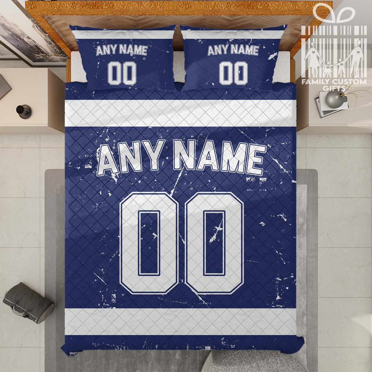 Custom Quilt Sets Tampa Bay Jersey Personalized Ice hockey Premium Quilt Bedding for Men Women