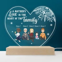 Thumbnail for Personalized Custom Name A Mother's Love Is The Heart Of The Family 3D LED Light Wooden Base Gift For Mom Mother Day