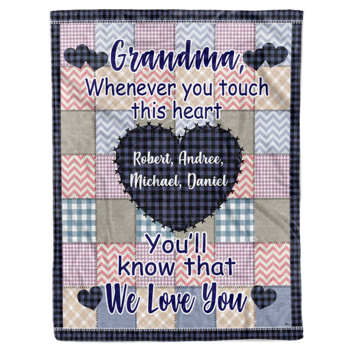 Personalized Custom Grandma Grandkids Names Mothers Day Fleece Sherpa Blankets Present for Nana Mimi Gigi Grandmother (Sewing Pattern)