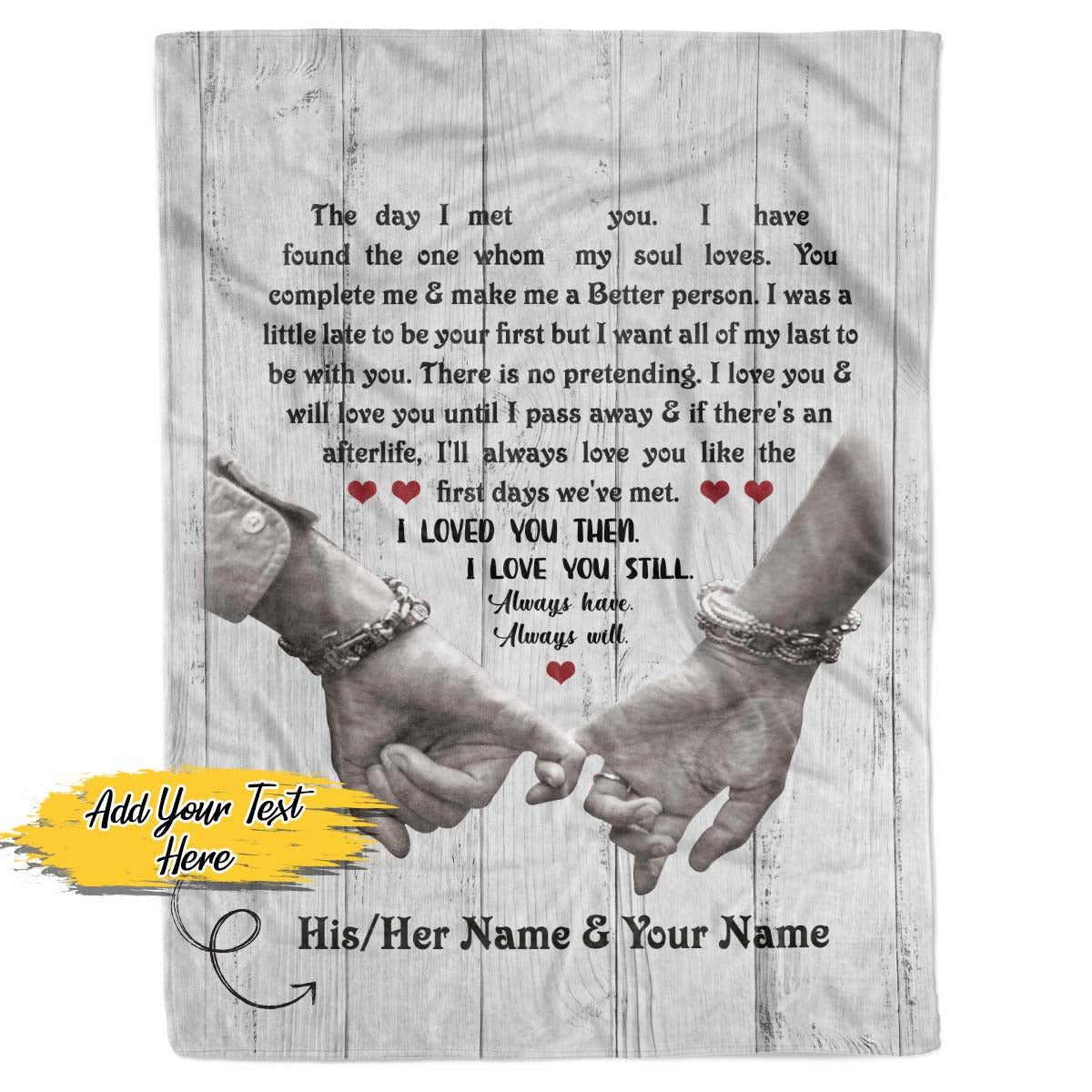 Personalized Custom Blanket The Day I Met You Fleece Blanket Gift For Couple Man Woman Wife Husband Valentine day