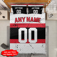 Thumbnail for Custom Quilt Sets Ottawa Jersey Personalized Ice hockey Premium Quilt Bedding for Men Women