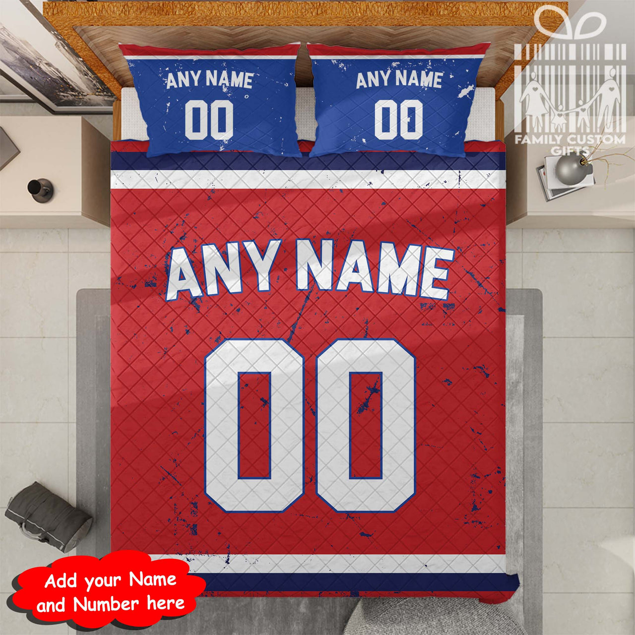 Custom Quilt Sets Montreal Jersey Personalized Ice hockey Premium Quilt Bedding for Men Women