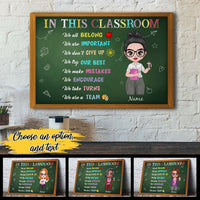 Thumbnail for Personalized Teacher Gifts In This Classroom Rules Canvas Wall Art We Are A Team Custom Canvas Print - Gift for Teachers