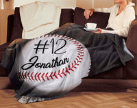 Thumbnail for Personalized Custom Name Number 3D Baseball Fleece Sherpa Blanket