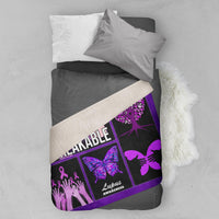 Thumbnail for Lupus Warrior Unbreakable Purple Ribbon Awareness Fleece Sherpa Blanket