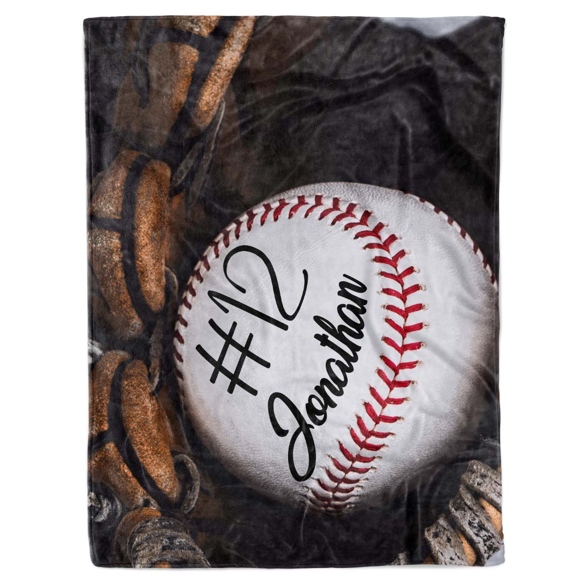 Personalized Custom Name Number 3D Baseball Fleece Sherpa Blanket