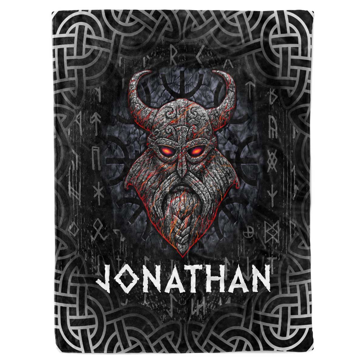 Personalized Custom Name Viking The Northern God Norse Mythology Fleece Sherpa Blanket Bed Throw Size Tapestry Wall Hanging
