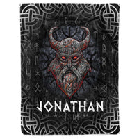 Thumbnail for Personalized Custom Name Viking The Northern God Norse Mythology Fleece Sherpa Blanket Bed Throw Size Tapestry Wall Hanging