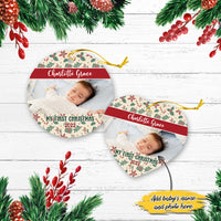 Thumbnail for Baby My First Christmas With Photo Personalized Christmas Premium Ceramic Ornaments Sets