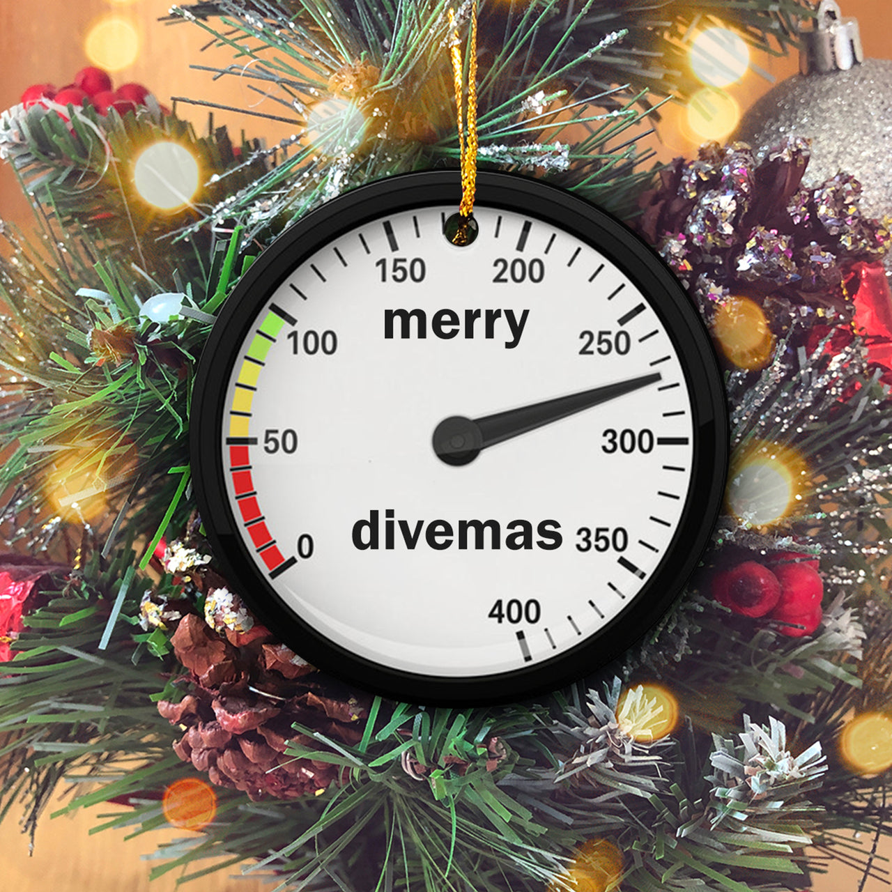 Diving Merry Divemas Personalized Christmas Premium Ceramic Ornaments Sets for Christmas Tree