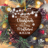 Thumbnail for Our First Christmas Married as Mr and Mrs Personalized Christmas Premium Ceramic Ornaments Sets