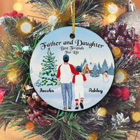 Thumbnail for Softball Father And Daughter, Best Friends For Life Personalized Christmas Premium Ceramic Ornaments Sets