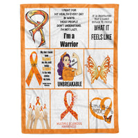 Thumbnail for Multiple Sclerosis Awareness MS Orange Ribbon Symbol Survivor Warrior Fighter Fleece Sherpa Blanket