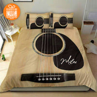 Thumbnail for Comforter Vintage Guitar on Wooden Floor Custom Bedding Set for Kids Teens Adult Personalized Premium Bed Set