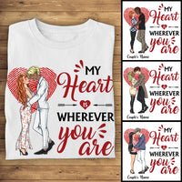 Thumbnail for Personalized Custom Name My Heart Is Wherever You Are Shirt Gift For Man Woman Girl Boy