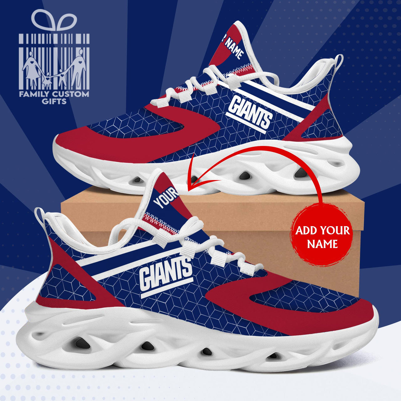 New York Giants Custom Personalized Max Soul Sneakers Running Sport Shoes for Men Women