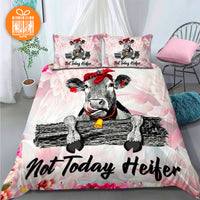 Thumbnail for Comforter Funny Cow Not Today Heifer Custom Bedding Set for Kids Teens Adult Personalized Premium Bed Set
