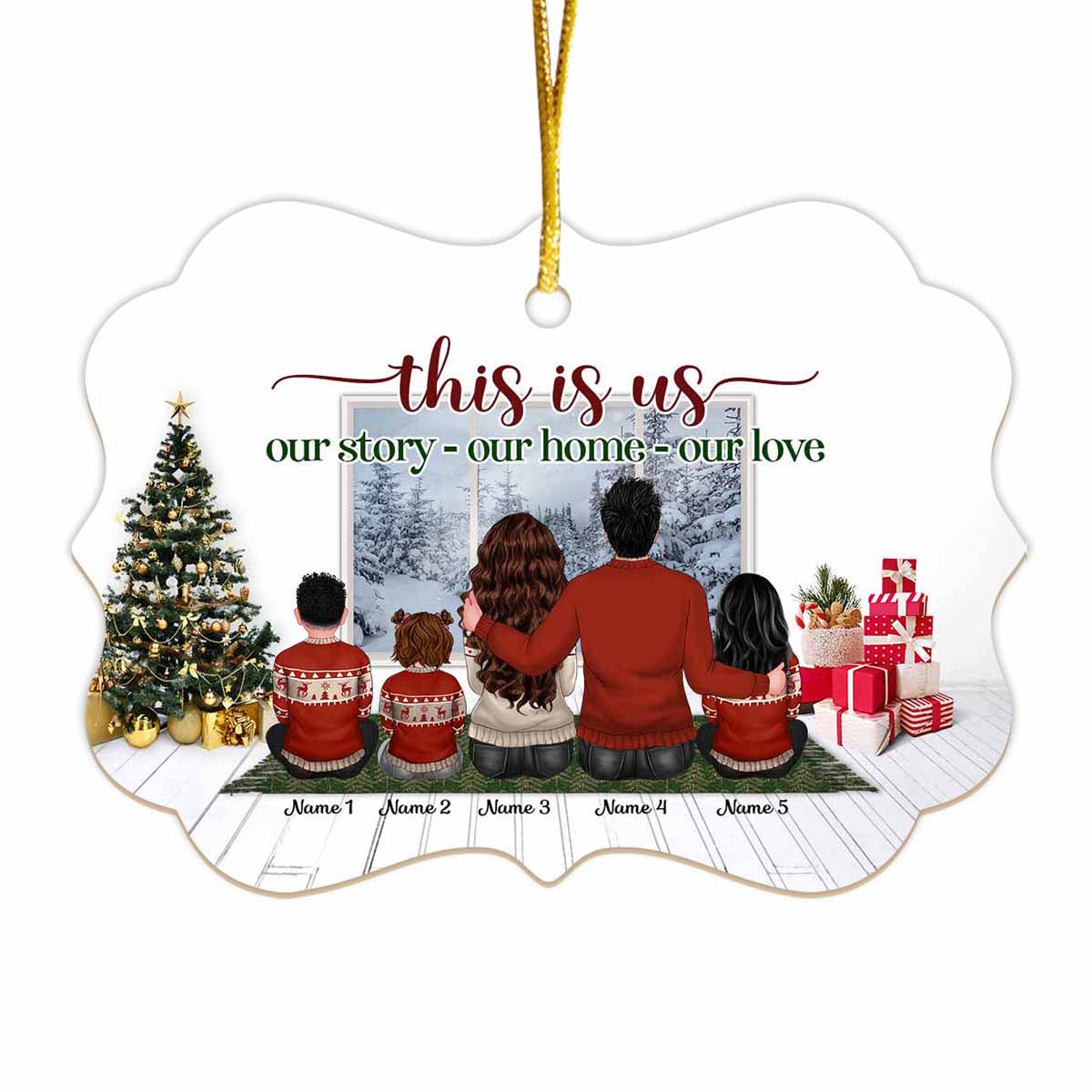 This Is Us Our Story Our Home Our Love Gift For Husband Wife - Parents Personalized Name Aluminum Ornaments