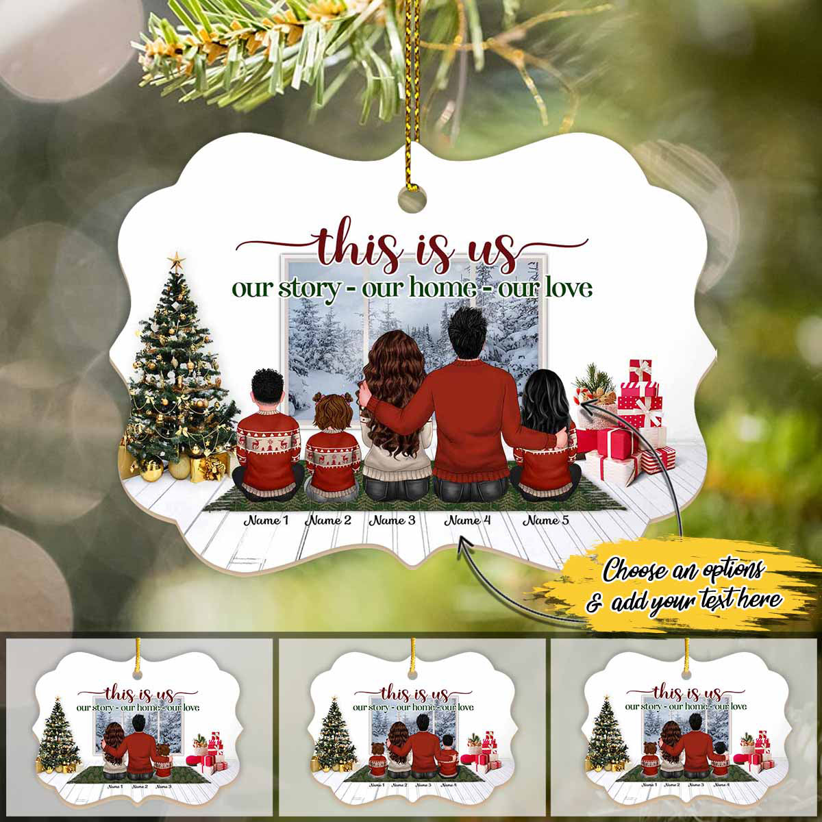 This Is Us Our Story Our Home Our Love Gift For Husband Wife - Parents Personalized Name Aluminum Ornaments