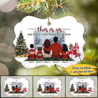 Thumbnail for This Is Us Our Story Our Home Our Love Gift For Husband Wife - Parents Personalized Name Aluminum Ornaments