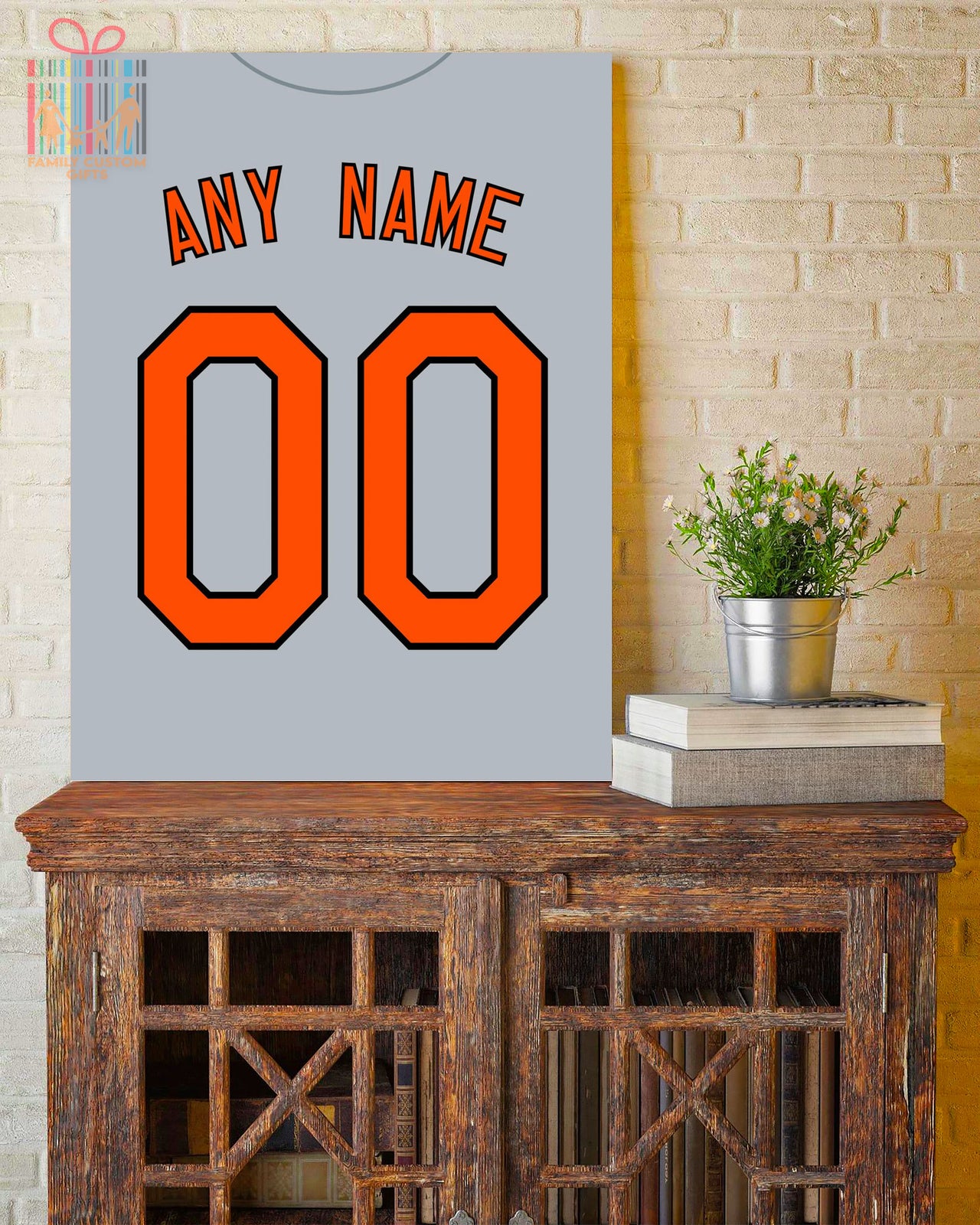 Baltimore Jersey Custom Canvas Print Wall Art for Boy Girl Men Women Baseball Personalized Canvas Art