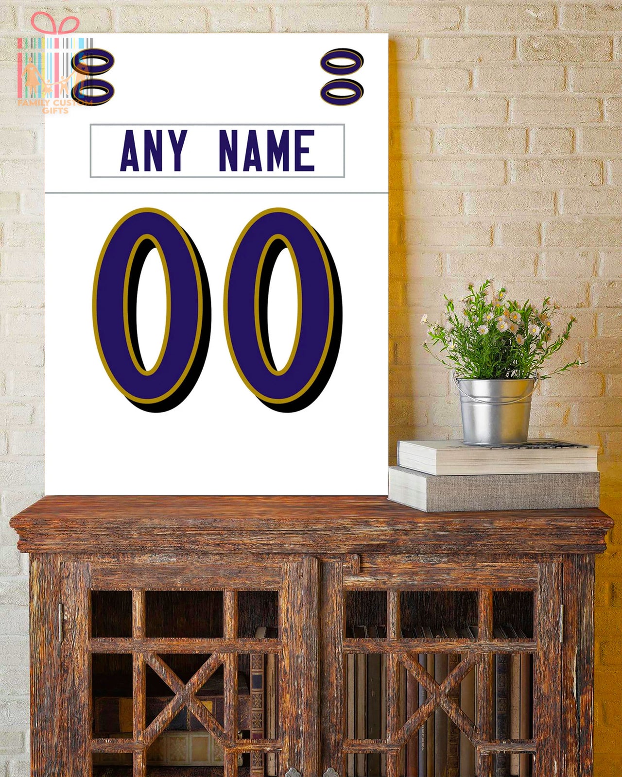 Baltimore Jersey Custom Canvas Print Wall Art for Boy Girl Men Women American Football Personalized Canvas Art