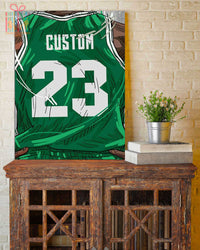 Thumbnail for Boston Celtics Jersey Custom Canvas Print Wall Art for Boy Girl Men Women Basketball Personalized Canvas Art