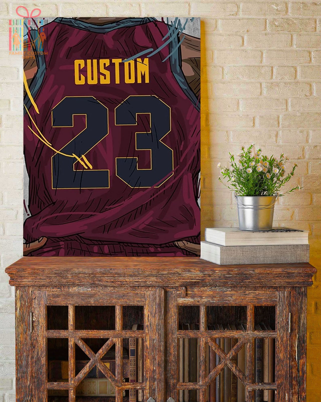 Cleveland Cavaliers Jersey Custom Canvas Print Wall Art for Boy Girl Men Women Basketball Personalized Canvas Art