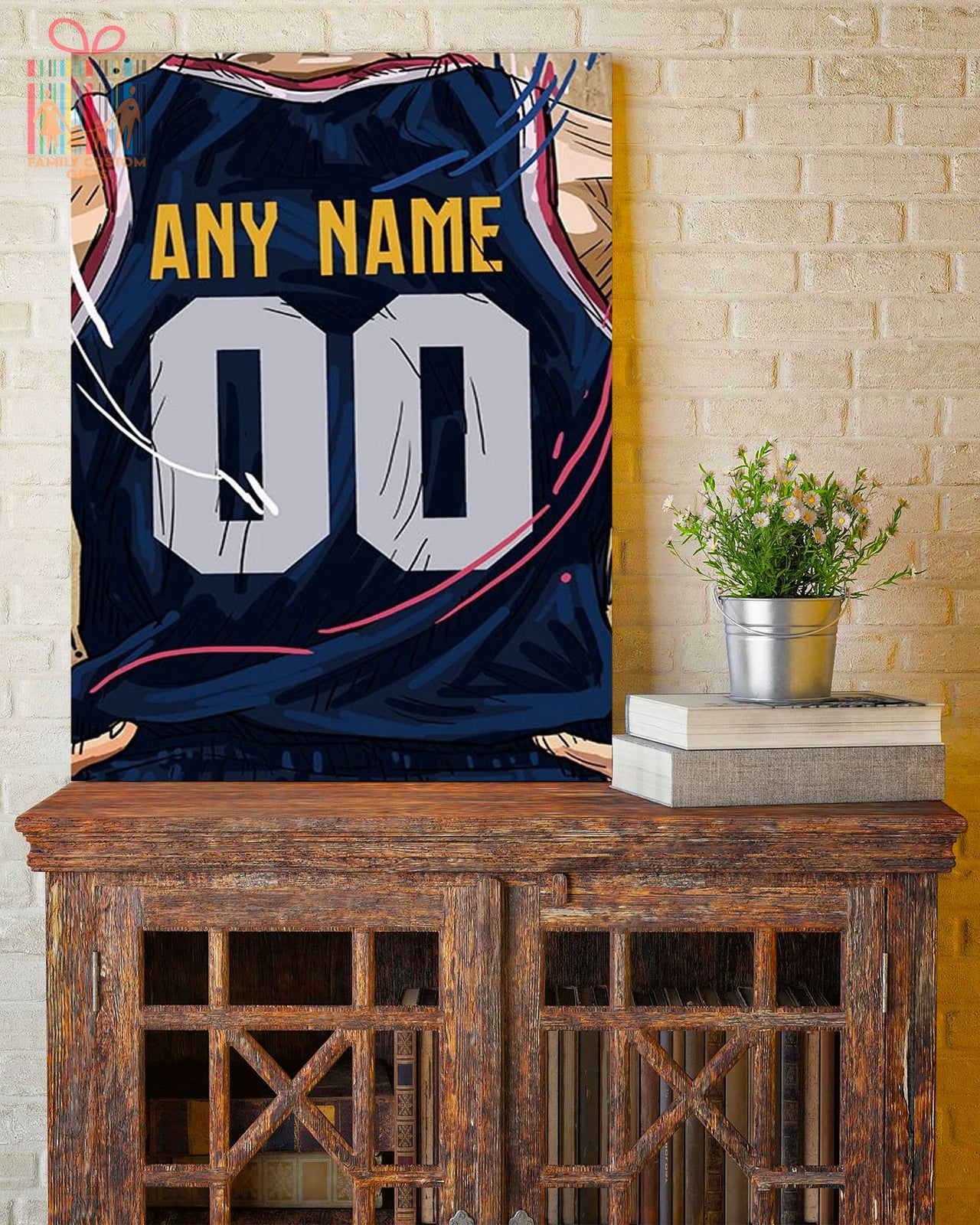 Denver Nuggets Jersey Custom Canvas Print Wall Art for Boy Girl Men Women Basketball Personalized Canvas Art