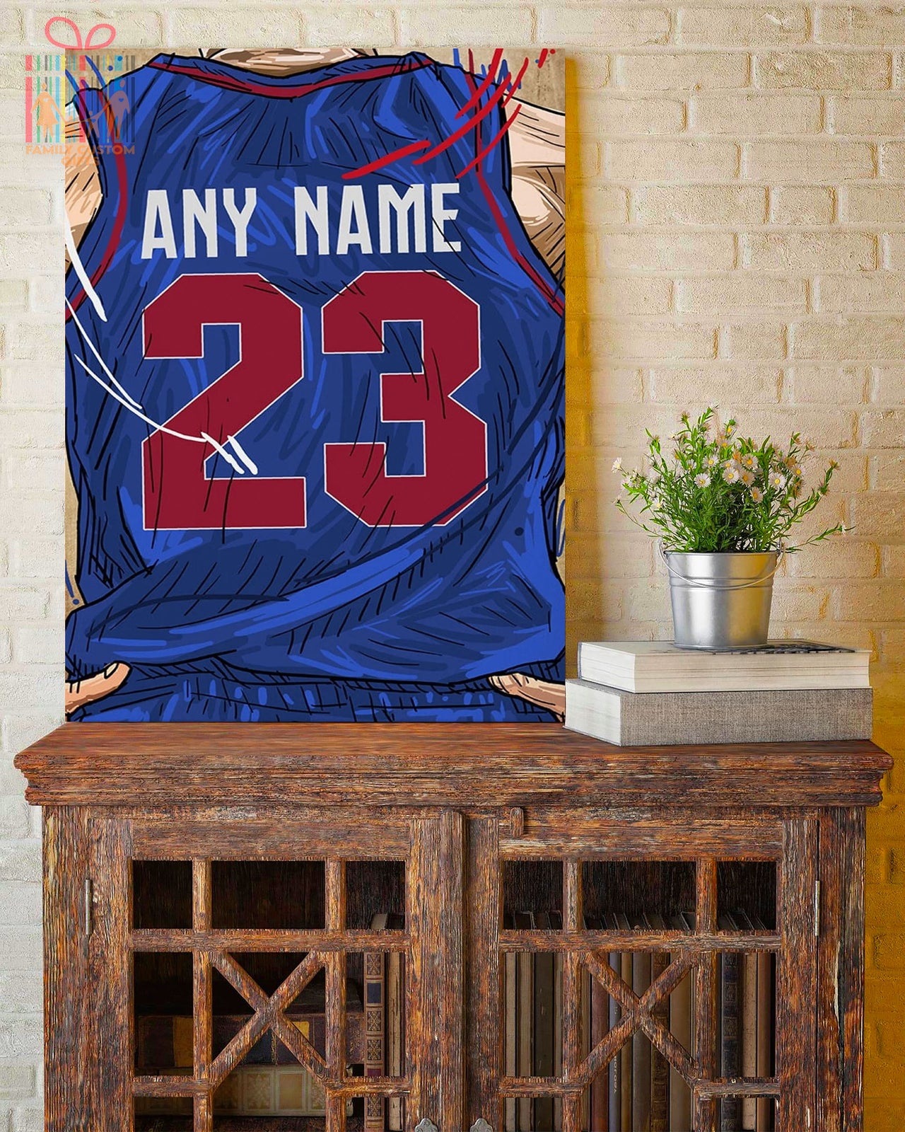 Detroit Mercy Jersey Custom Canvas Print Wall Art for Boy Girl Men Women Basketball Personalized Canvas Art