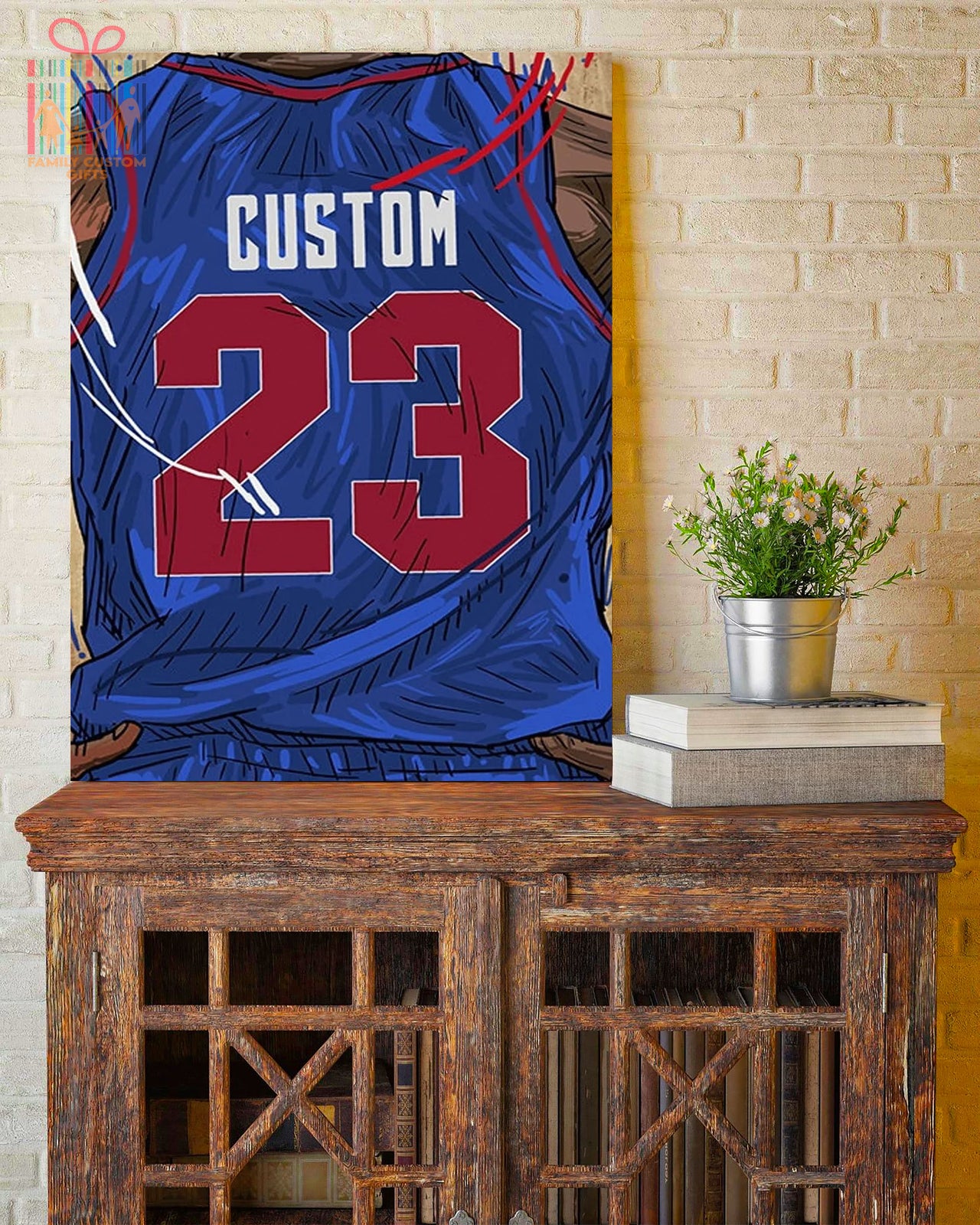 Detroit Mercy Jersey Custom Canvas Print Wall Art for Boy Girl Men Women Basketball Personalized Canvas Art