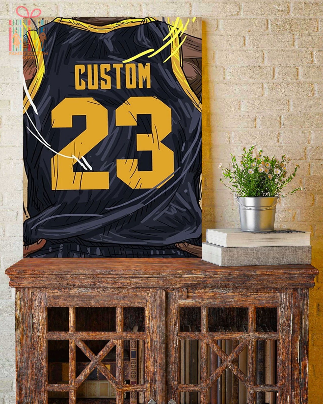 Indiana Jersey Custom Canvas Print Wall Art for Boy Girl Men Women Basketball Personalized Canvas Art